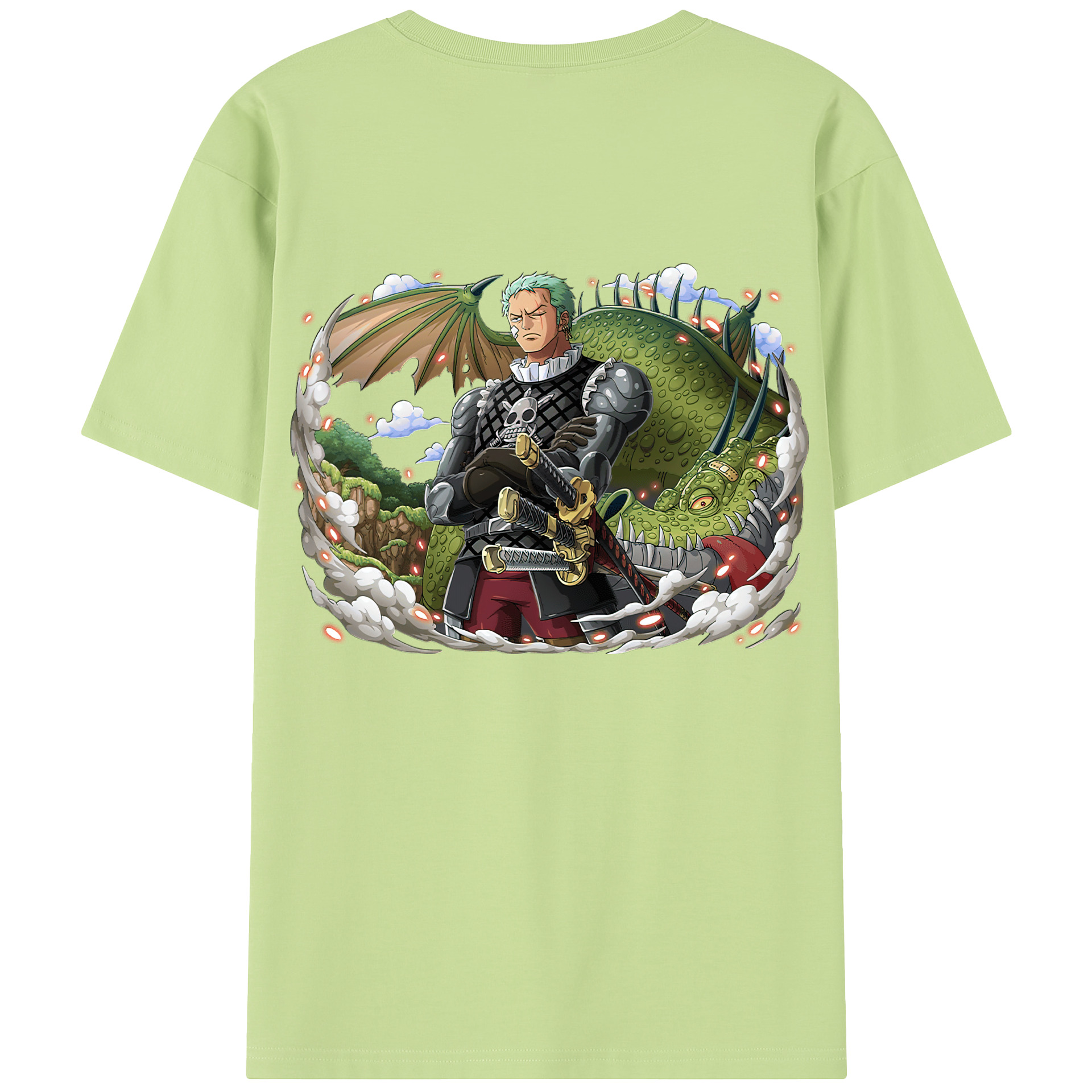ワンピース ロロノア・ゾロ ONE PIECE Roronoa Zoro 綿100％半袖Tシャツ（背面プリント）
